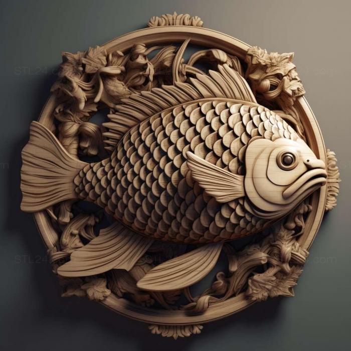 Nature and animals (Panda fish fish 2, NATURE_4898) 3D models for cnc